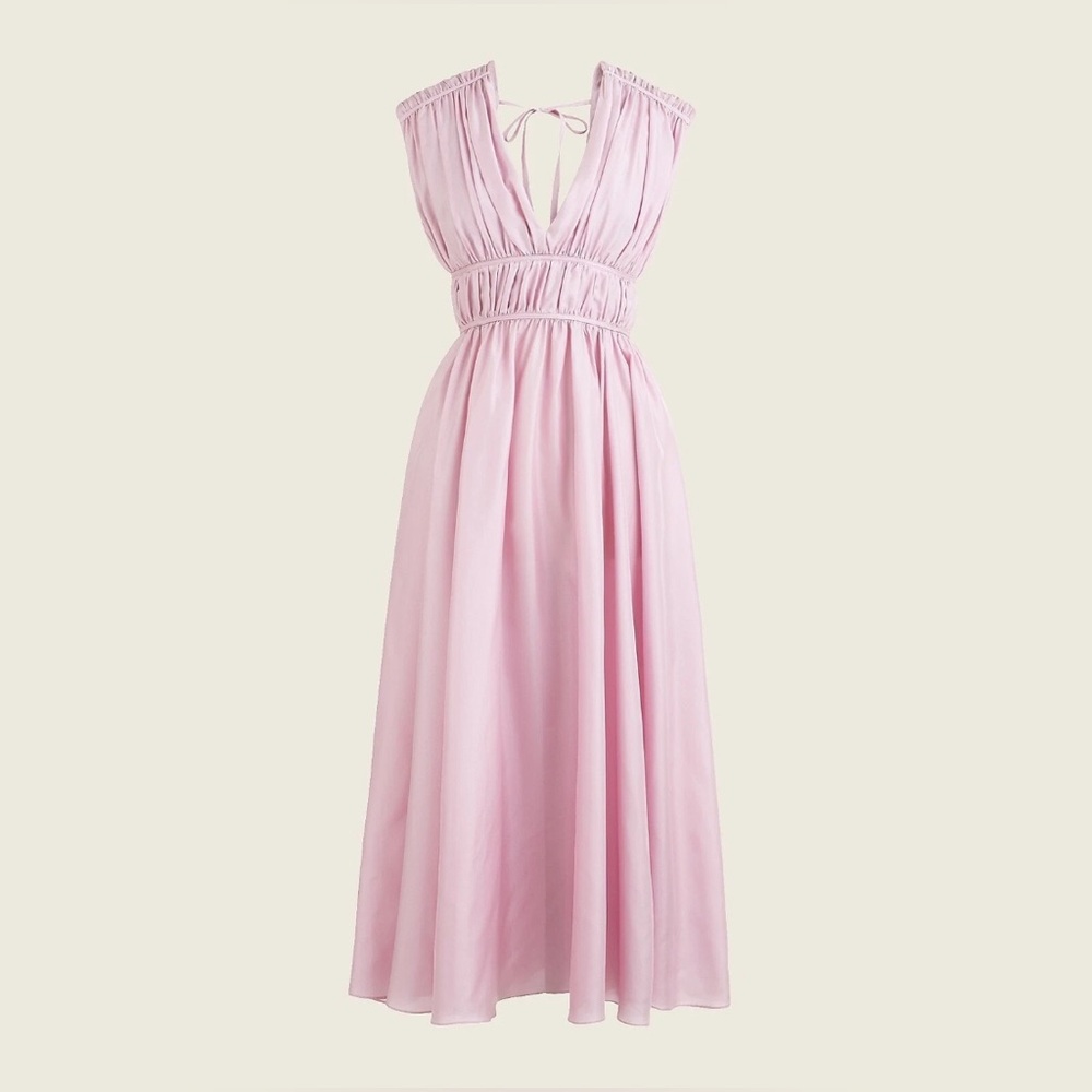 J. Crew gathered silk dress lavender